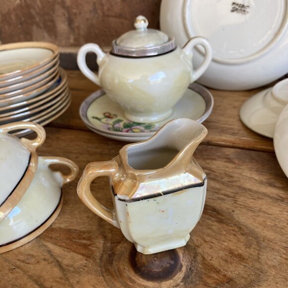 VTG Japan Childs LUSTERWARE TEA SET Random Pieces Lot Discoloration - Picture 15 of 16